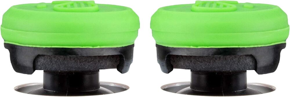 KontrolFreek Icon X Performance Thumbsticks for PlayStation 4 (PS4) and PlayStation 5 (PS5) | 2 Mid-Rise Concave | Green　左右フリーク高さ比較