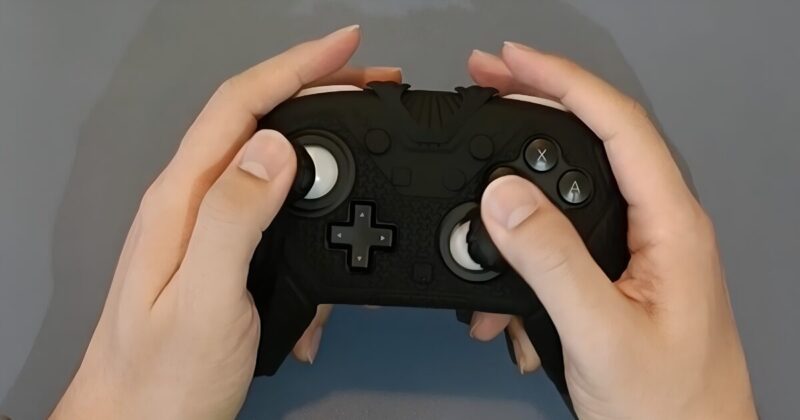 PlayVital サムライアーマー Switch2 Proコントローラーカバー 正面使用時画像